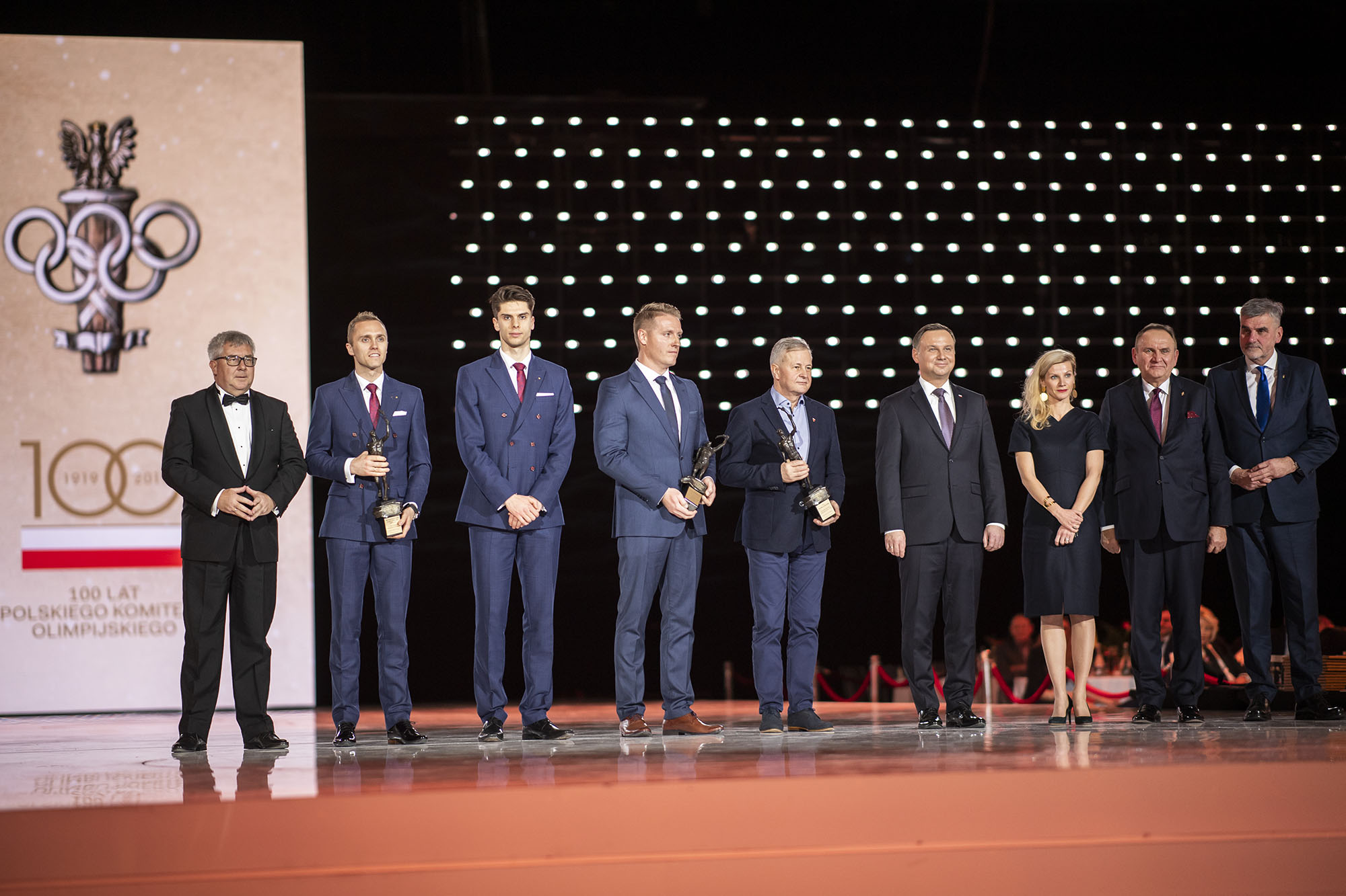 Reprezentacja siatkarzy z Wielką Honorową Nagrodą Sportową PKOl 