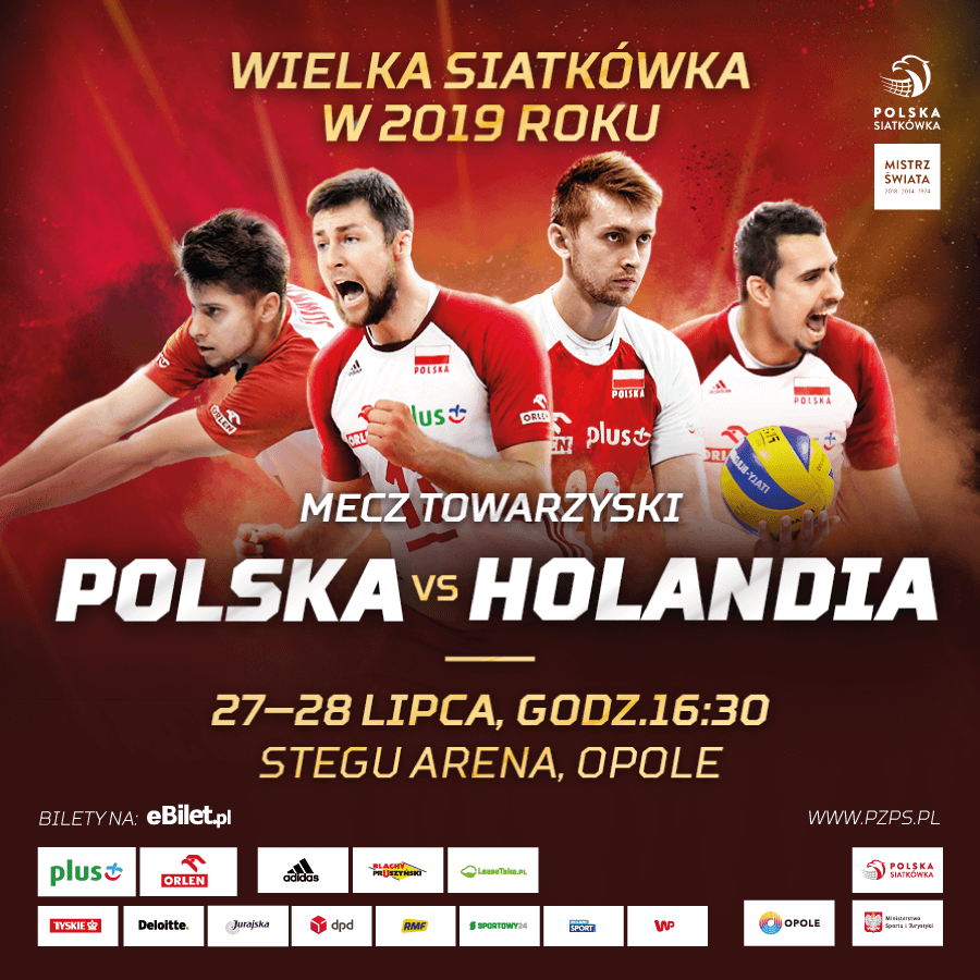 Polska - Holandia w Opolu, 27-28 lipca, 16:30